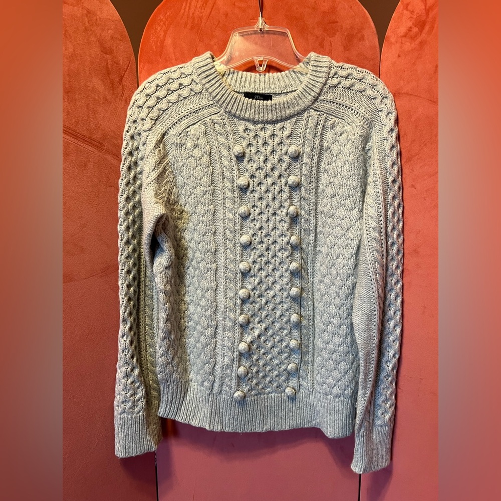 J.Crew | Cable Knit Pom-Pom Sweater | Size S